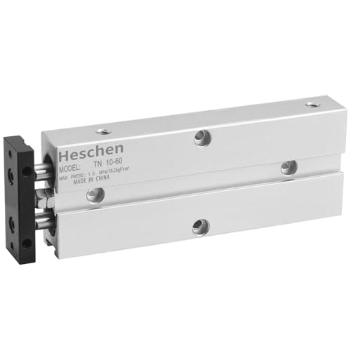 Heschen Doppeltwirkender pneumatischer Luftzylinder, TN10-60, Bohrung 10 mm, Doppelstab-Aluminium, mit Magnet, für die automatische Ausrüstung (Hub: 60 mm)