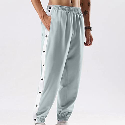 Men's Tear Away Basketball Pants Pants High Split Snap Button Casual Loose Fit Active Sweatpants Casual Workout Grey #TOP4