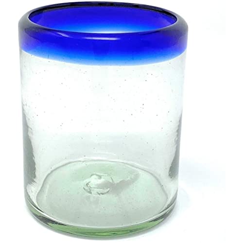 Set de 6 vasos Mexicanos Soplo de vidrio azul 10 oz miniatura 4