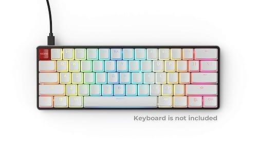 Image of GLORIOUS Aura V1 (White) Pudding Keycaps - Double Shot PBT Translucent for Mechanical Keyboards, 104 Key Set, TKL, Compact Compatible, English (US) Layout (Aura (White))