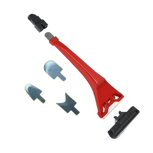 Caulk Removal Tool - ABS + Tungsten Steel Caulk Smoothing Tool with Interchangeable Heads | Non-Slip Handle Multi-Function Scraper for Bathroom, Kitchen, Window, Floor, Tile Renovation