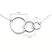 Generations Necklace 925 Sterling Silver for Grandma - 3 Interlocking Circles Grandma Mom Daughter Jewelry Gift for Mothers Day Birthdays