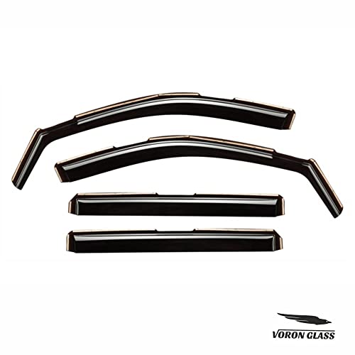 Voron Glass In-Channel Extra Durable Rain Guards For Trucks Chevrolet (Chevy) Silverado/Gmc Sierra 1500 2019-2022 Crew Cab, Window Deflectors, Vent Window Visors, 4 Pieces - 220089 #TOP7