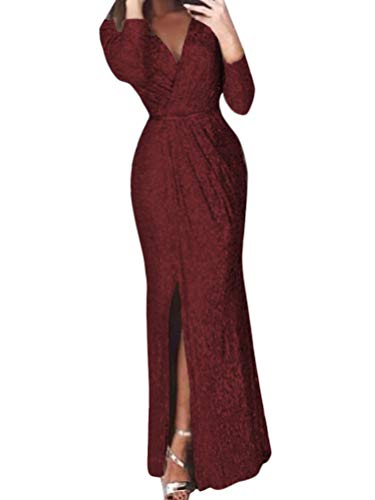 ORANDESIGNE Damen Festlich Hochzeit Kleid Langes Elegant V-Ausschnitt...