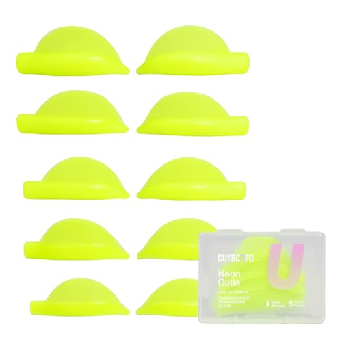 Curacoro Lash Lift Shields, 10 Pcs/5 Sizes Reusable Silicone Rods