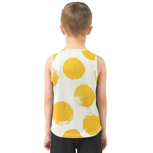 susiyo Yellow Dots Pattern Polka Dot Boys Sleeveless Tank Top Girls Athletic T Shirt3