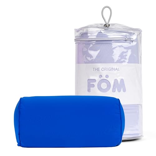 Brookstone Squishy FOM Cushion Pillow - The Original Stretchy Comfy Colorful Pillow for Neck Lumbar Support and Bed - for Sleeping Car Travel Small Blue 12 x 7 Inches