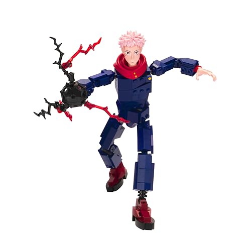 BLDR Jujutsu Kaisen Yuji Itadori Building Set - 9.5-Inch Buildable Articulated Action Figure, 0039