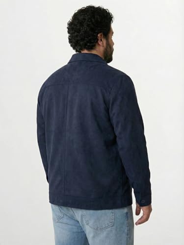 Image of UNSTD Men Plus Size Suede Jacket for Men | Winter Wear Full Sleeves Jacket | Comfortable Big & Tall Casual Jacket