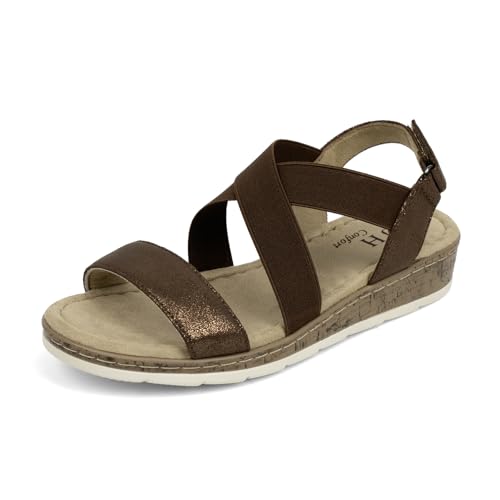 Image of VJH confort Women's Flat Sandals, Comfort Slip-on Elastic Ankle Strap Slingback Light Weight Casual Walking Sandals