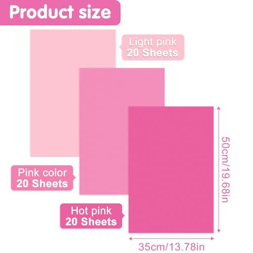 Image of NEBURORA Assorted Pink Tissue Paper Set 60 Sheets Gift Wrapping Paper Paper Bulk 3 Colors for DIY Birthday Wedding Baby Shower Easter Gift Wrapping Decoration