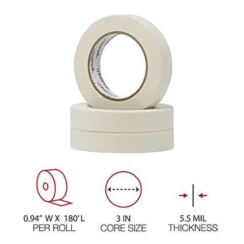 Image of Universal General Purpose Masking Tape, 24mm x 54.8m, 3 inch Core, 3 /Pack (51301)