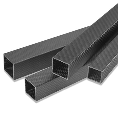 2Pcs Length 500mm 3K Matte Full Carbon Fiber Square Tube OD: 30-40mm for Multi-Rotor Plant Protection Drone Accessories Carbon Fiber Square Tube(30x30x26mm Plain)