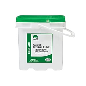Farnam Equi Aid Natural Horse Psyllium Pellets Supplement, Supports Removal of Sand & Dirt From the Ventral Colon, 20 Pounds, 64 Scoops