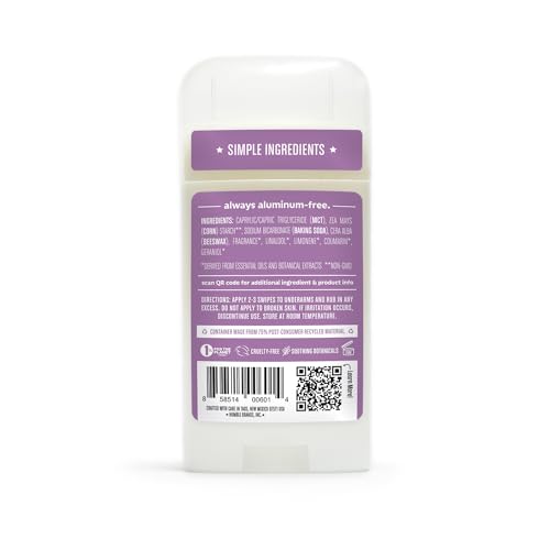 Humble All Natural Deodorant, Aluminum and Paraben Free, Cruelty Free Men's and Women's Deodorant, Essential Lavender, 3-Pack