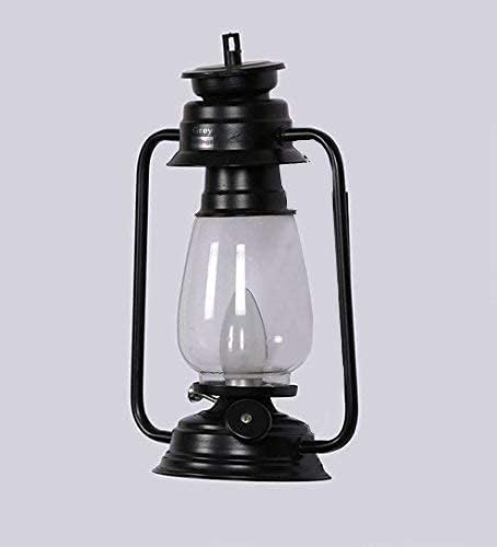 Image of Black Vintage Lantern Hanging Light for Ceiling, Rustic Iron & Glass Pendant Lamp for Home, Indoor Lighting, (Bulb Not Included) Pack of 2