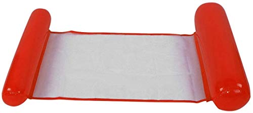 Ideal Swan Hamaca Flotante Inflable Piscina Colchón Hinchable 4 en 1 [ Hamaca + Silla de Descanso + Drifter + Sillín de Ejercicio ] para Piscina Playa Mar - Rojo