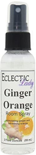 Ginger Orange Room Spray, 2 Ounces, No Artificial Colors, Parabens, or Preservatives - Fragrant Aromatic Room Mist For Home, Room, Office