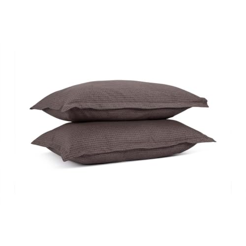 Image of Wakefit 100% Cotton Pillow Cover Set of 2 | 200 TC Soft & Breathable Pillow Cases | Standard Size 18 x 27 Inch | Skin Friendly, Durable & Gentle Machine Washable | Ross Brown
