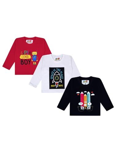 Image of superminis Boy's /Girls Cotton Round Neck Full Sleeves Regular Fit T Shirts With Trendy And Fun Prints