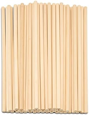 Dowel Rods Wood Sticks Wooden Dowel Rods - 3/8 x 12 Inch Unfinished Hardwood Sticks - for Crafts and DIYers - 50 Pieces by Woodpeckers