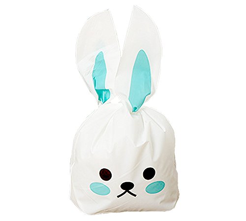 (moin moin) うさぎ ビニール ギフト ショップ 袋 13.5×22cm 50枚入 (ブルー | キリッ) (moin moin) うさぎ ビニール ギフト ショップ 袋 13.5×22cm 50枚入 (ブルー | キリッ)