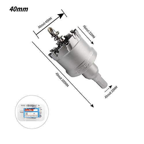 40Mm Carbide Hole Cutter Laiwei Carbide Hole Saw&Cutter Tct Heavy Duty For Thick Metal,Stainless Steel,Iron And Wood 1-5/8"(40Mm)1.6 Inch #TOP1