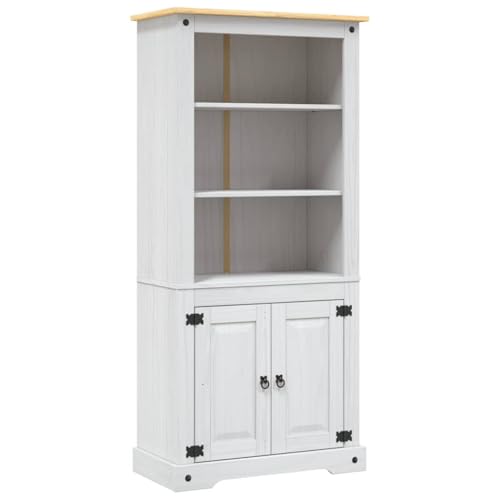 Emmtore Aparador Corona Range de Pino Mexicano Blanco 80x40x170 cm