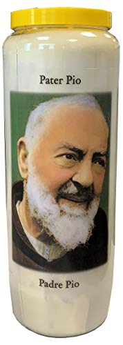 Bougie de prière Padre Pio neuvaine 100% végétale de 9 jours en pot