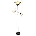 Elegant Designs LF2002-RBZ 3 Light Floor Lamp with Scalloped Glass Shades, Restoration Bronze/Champagne
