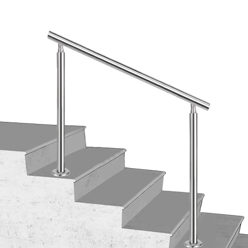 Main courante extérieure inox pour escalier 4 marches