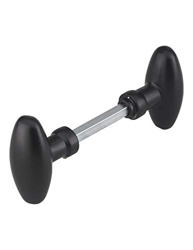 THIRARD - Paire de Boutons Ovoïdes pour Porte d'Entrée - Carré 7 x 90 mm - Usage Porte - Type de Poignée Boutons - 1 Portée - Finition Noir - Sécuriser...