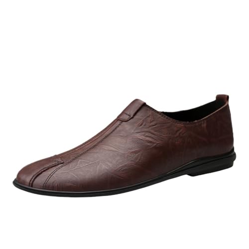 Men's Loafers Shoes Driving Leather Non Slip Lightweight Stitching Details Walking Comfortable Prom Slip-on