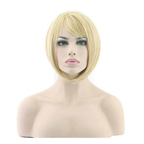 Perruque Perruque, Nouveau 30cm Dames Couleur Or Naturel Court Cheveux Bouclés Bob Femmes Cosplay Résistant À La Chaleur Cover