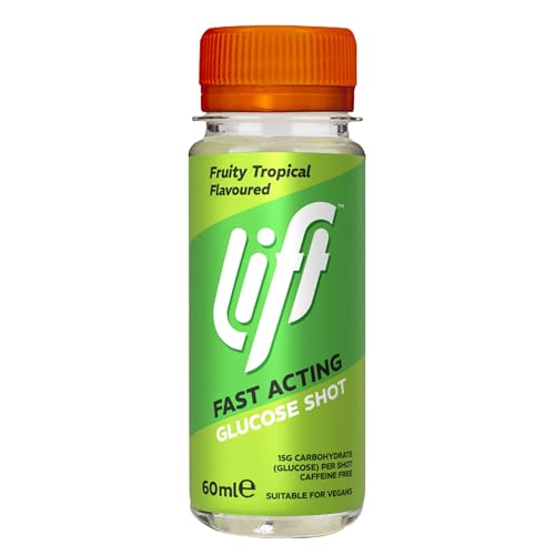 Lift Fast-Acting Glucose Energy Juice Shots Tropical 12 Pack of 60 ml Bottles