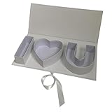 Guangcailun Befüllbare Buchstaben Blumen Schokoladenverpackung – die perfekte Geschenkidee für Hochzeiten, Geburtstage oder besondere Anlässe, Weiß, 45.6 x 19.5 x 6.8 cm