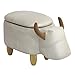 SVITA Animal Storage - Sgabello per bambini con vano portaoggetti, con gambe in legno, colore: Marrone chiaro