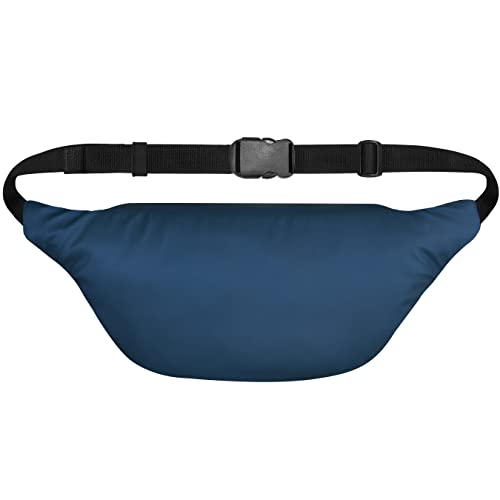 Image of Unisex Waist Pack Travel Handy Hiking Zip Pouch Elegant Style Document Money Phone Belt Sport Bag Bum Bag for Men and Women Nylon Adjustable Strap (Blue Iridescent)