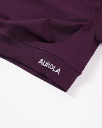 Image of AUROLA Influence Women Crop Top Short Sleeve Compression Workout T-Shirt | Raglan Short Sleeve Crop Top, High-Stretch Seamless Knit, Stay-Put Ribbed Underband, Soft Breathable Comfort
