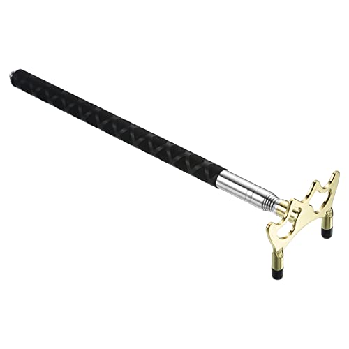 PATIKIL Retractable Billiards Cue Stick Bridge, Silicone Pool Cue Accessory with Removable Low Brass Bridge Head for Pool Table Competition, Gold Tone