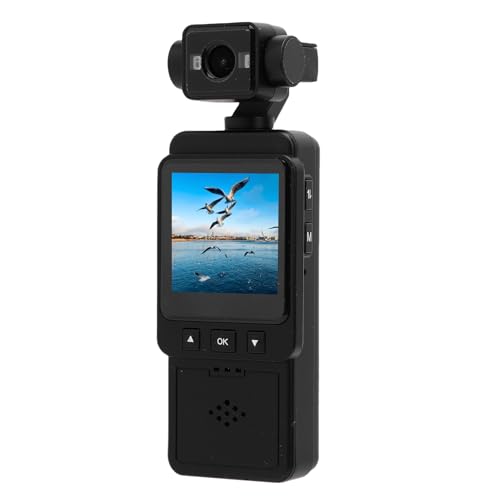 VBESTLIFE Videocámara de Bolsillo HD de 1080p, Cámara Portátil WiFi con Lente Giratoria de 360 ​​°, Cámara de Cuerpo con Abrazadera para Viajar