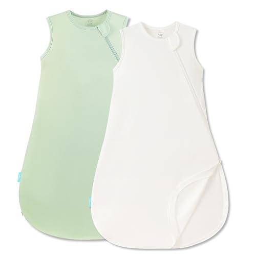 Image of PurComfy Summer Sleep Sack, 0.5 TOG Bamboo Viscose Baby Wearable Blanket with 2-Way Zipper, Soft Breathable Baby Sleeping Bag
