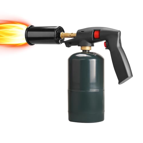 DOMINOX Powerful Propane Torch with Adjustable Flame, Kitchen Cooking Torch by Propane, MAP and MAPP, Torch Burner for Searing Steak, BBQ, Soldering, Gas Tank Not Included, Black