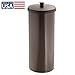 iDesign Freestanding Bathroom Toilet Paper Storage Holder with Lid for 3 Extra Rolls, Bronze