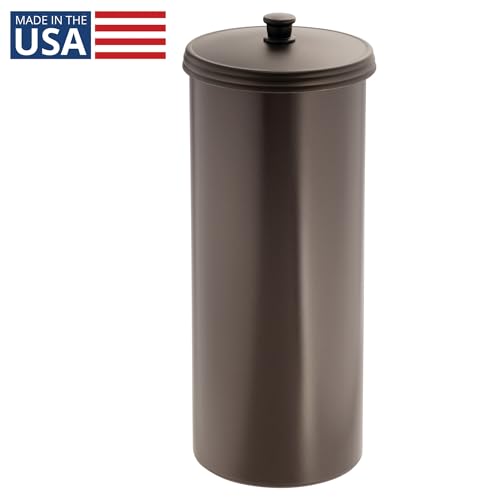 iDesign Freestanding Bathroom Toilet Paper Storage Holder with Lid Bronze by iDesign - Used condition - Image 2