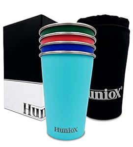 Huniox Edelstahl Wassergläser Pura Vida 4er Set