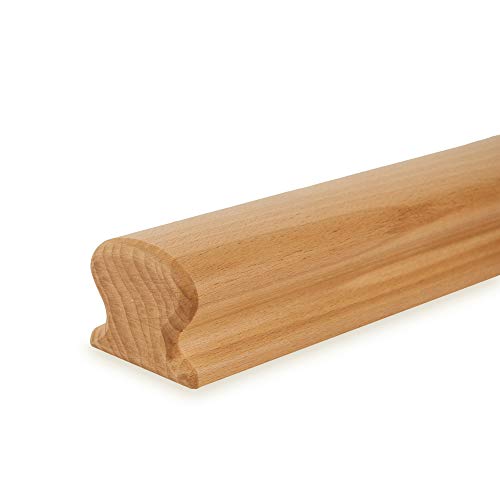 Main-courante en bois de hêtre laqué Design en oméga 55 x 50 x 3000 mm