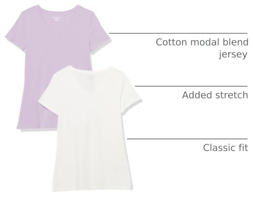 Image of Amazon Essentials Women's Regular-Fit Short-Sleeve V-Neck T-Shirt, Multipacks