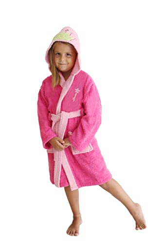 LEBENGOOD - Albornoz Niñas Algodón: Niña, Infantil - 100% Algodón OEKO-TEX®️ - 2 Bolsillos, Cinturón, Capucha, Albornoces Felpa muy suave con bordados para niñas (6-8, My Princess) Cover
