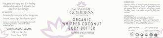 GLIMMER GODDESS Organic Vegan Whipped Coconut Oil & Vitamin E Body Butter With Lavender Lemon, Moisturizing, Anti-aging, Skin Repairing, 8 oz.